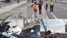 Foto : Polres Malang melakukan penyelidikan insiden kecelakaan pengendara motor yang diduga terjerat kabel yang melintang di Jalan Raya Dr. Cipto, Desa Bedali, Kecamatan Lawang, Kabupaten Malang, pada Selasa (4/2/2025) pagi.