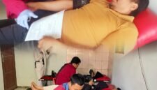 Foto : Kanit Reskrim Polsek Gedangan, Aiptu Zuhdy Yahya, turut serta dalam kegiatan donor darah yang diselenggarakan oleh PMI Kecamatan Gedangan, Kabupaten Malang, pada Selasa (22/4/2025).