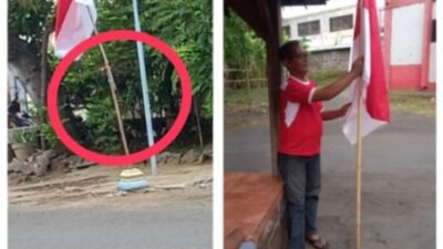 Aktivis Pertanyakan Nasionalisme Anggota DPRD Pasuruan Pasang Bendera dengan Tiang Sambungan