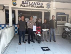 Digelapat Teman Sendiri! Motor Hilang 7 Bulan Akhirnya Dikembalikan Polres Pasuruan ke Pemiliknya