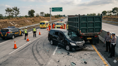 ‎Kecelakaan di Tol Paspro, Mobil Anggota DPR RI Selip dan Tabrak Truk, Dua Tewas