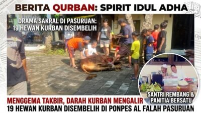 19 Hewan Disembelih di Ponpes Al Falah Gragal Beji, Santri Rembang Bersatu dalam Spirit Idul Adha