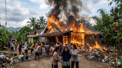 Rumah di Tutur Pasuruan Ludes Terbakar Akibat Bakar Sampah, Kerugian Puluhan Juta Rupiah
