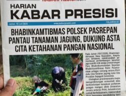 Bhabinkamtibmas Polsek Pasrepan Pantau Tanaman Jagung, Dukung Asta Cita Ketahanan Pangan Nasional