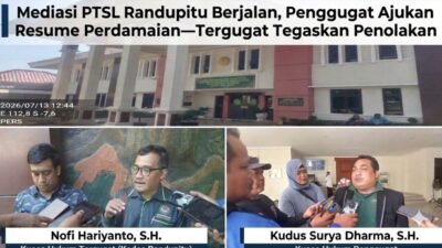 ‎Mediasi PTSL Randupitu Berlanjut, Penggugat Ajukan Resume Perdamaian Tergugat Tegaskan Penolakan