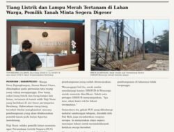 Tiang Listrik dan Lampu Merah Tertanam di Lahan Warga, Pemilik Tanah Minta Segera Digeser