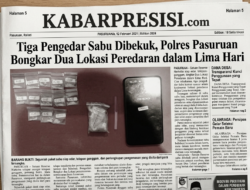 Tiga Pengedar Sabu Dibekuk, Polres Pasuruan Bongkar Dua Lokasi Peredaran dalam Lima Hari