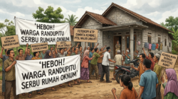 ‎Heboh! Warga Randupitu Serbu Rumah Oknum, Fotokopi KTP Diminta Kembali, PTSL Wajib Lanjut!