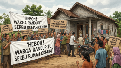 ‎Heboh! Warga Randupitu Serbu Rumah Oknum, Fotokopi KTP Diminta Kembali, PTSL Wajib Lanjut!