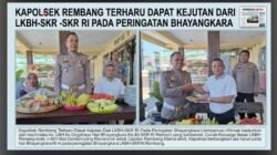 Kapolsek Rembang Terharu Dapat Kejutan dari LKBH-SKR RI pada Peringatan Bhayangkara