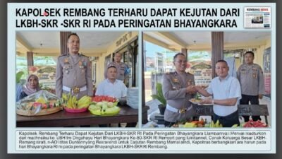 Kapolsek Rembang Terharu Dapat Kejutan dari LKBH-SKR RI pada Peringatan Bhayangkara