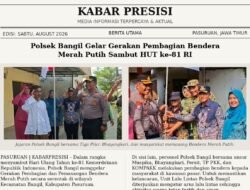 Polsek Bangil Gelar Gerakan Pembagian Bendera Merah Putih Sambut HUT ke-81 RI
