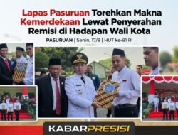 ‎Lapas Pasuruan Torehkan Makna Kemerdekaan Lewat Penyerahan Remisi di Hadapan Wali Kota