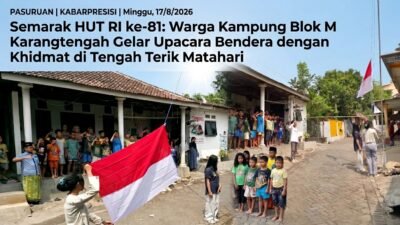 ‎Semarak HUT RI ke-81: Warga Kampung Blok M Karangtengah Gelar Upacara Bendera dengan Khidmat di Tengah Terik Matahari ‎