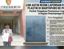 ‎LSM AGTIB Resmi Laporkan Pabrik Plastik di Martopuro ke Polres Pasuruan, Minta Usut Pencemaran dan Aset KUD