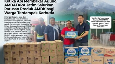 ‎Ketika Api Membakar Arjuno, AMDATARA Jatim Salurkan Ratusan Produk AMDK bagi Warga Terdampak Karhutla