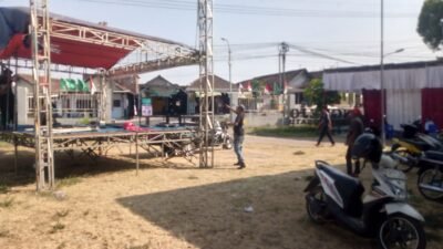 ‎HUT ke-7 Lumbung Berita Tinggal Dua Hari, Pentas dan Terop di Balai Desa Karangrejo Rampung Dipasang ‎